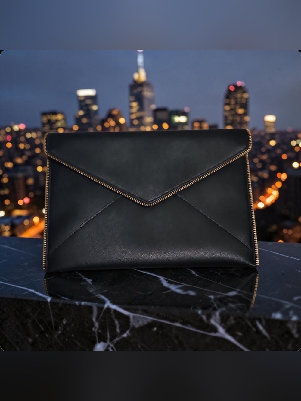 Rebecca Minkoff Leo Envelope Clutch with Gold Trim